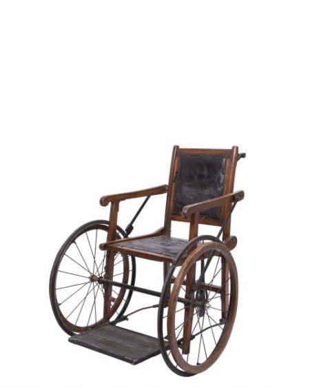 Period black wood wheelchair